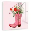 Cowboylaarzen - Roze - Boeket - Bloemen plexiglas 5mm klein -zzzproduct_nieuw