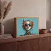 Vrouw - Blauw - Vlinder - Bloemen - Aesthetic Light Box met batterij (Wandlamp) middel -sfeer2