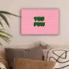 Yes fun - Groen - Roze - Stippen canvas 2cm klein -sfeer1