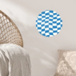 Golvend - Patroon - Blauw Wandcirkel behangsticker klein 186 -sfeer4