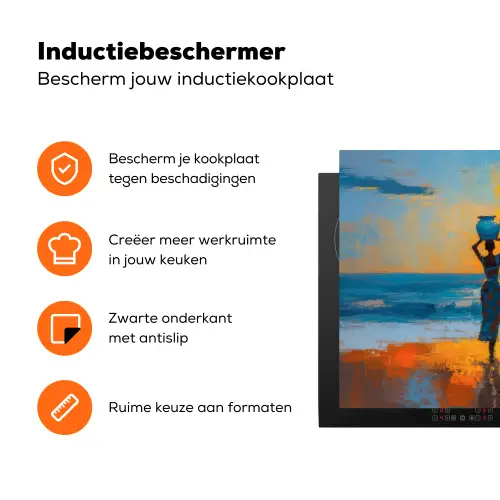 Vrouwen - Strand - Zondsondergang Inductie beschermer vinyl 3mm klein -zzzzzzz-td-ups