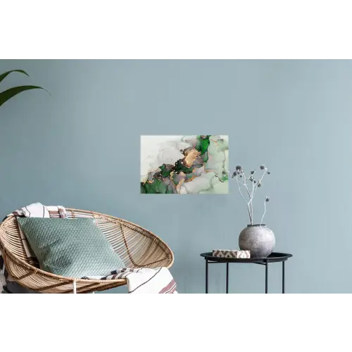 Marmer - Goud - Groen - Luxe Muursticker klein -plant