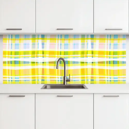 Geel - Patroon - Zomer keuken achterwand 2 middel 871 -3d