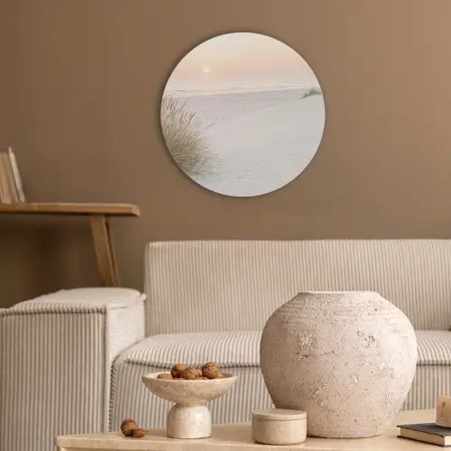Horizon - Duinlandschap - Zand Akoestische PET Vilt - Rond klein -sfeer1