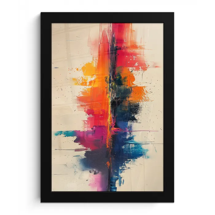 Watercolor - Kunst - Modern fotolijst zwart zonder passe partout klein -3d