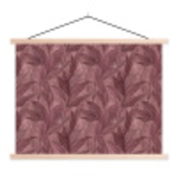 Bladeren - Patroon - Paars textielposter latten blank klein 122 -3d
