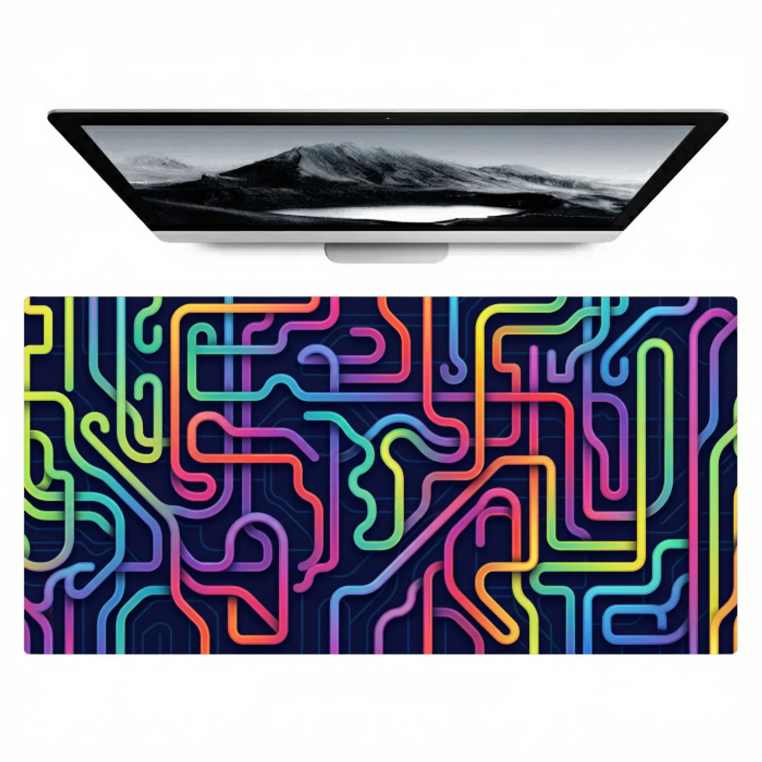 Retro - Abstract - Neon Muismat XXL klein -zzz3d