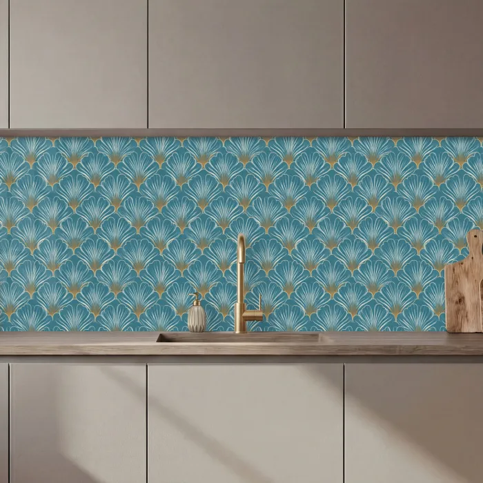 Symmetrisch - Patroon - Blauw keuken achterwand 2 middel 871 zz_3dshopping