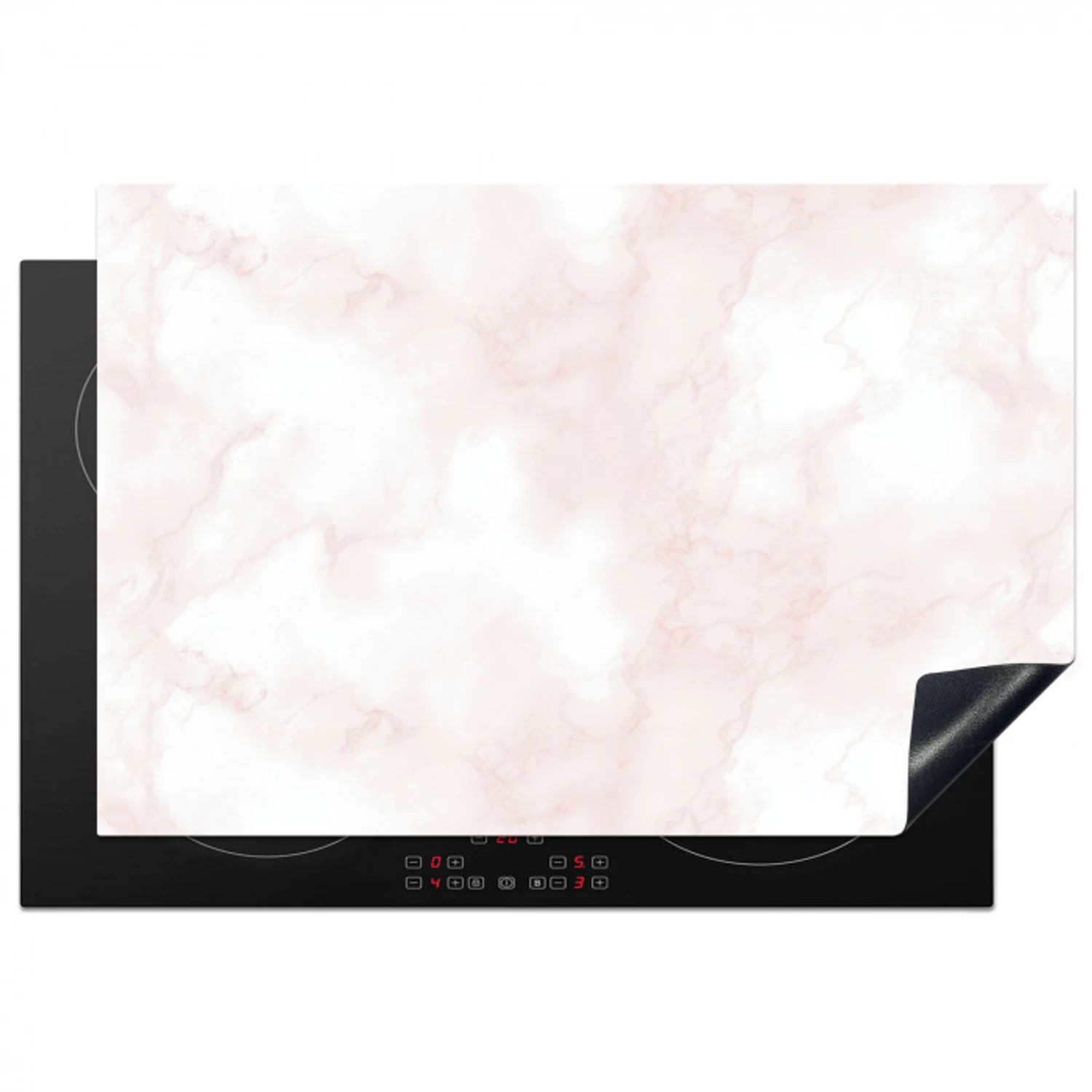 Wolkenstructuur - Roze - Marmer Inductie beschermer vinyl 3mm klein 276 -3d