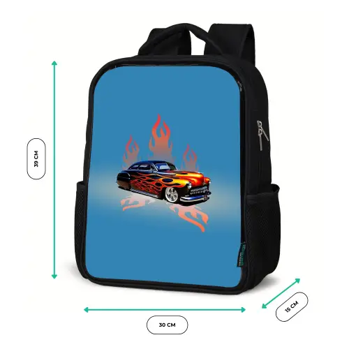 Hotrod flames Rugzak - Zwart middel -productfoto_formaten