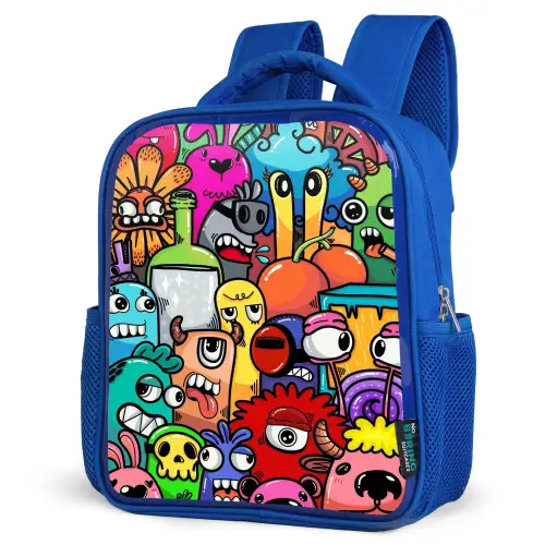 Monster met 1 Oog Kinderrugzak - Blauw middel -schuin