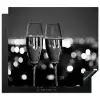 Bubbels - Proosten - Champagneglazen - Stadslichten Inductie beschermer vinyl 3mm middel -3d