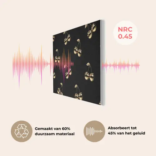 Patroon - Kersen - Goud - Chrome PET vilt klein -USP_NL