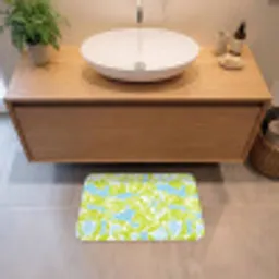 Modern - Bloemen - Groen Badmat klein 997 -sfeer1