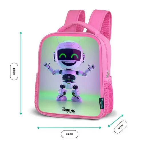 Robot met paars en groen licht Kinderrugzak - Roze middel -productfoto_formaten