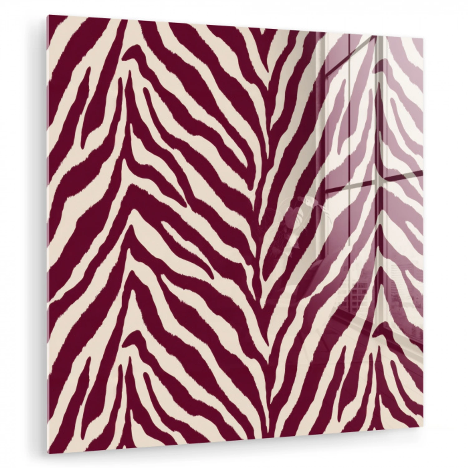 Zebra - Motief - Bordeaux - Rood plexiglas 5mm klein 11 -zzzproduct_nieuw