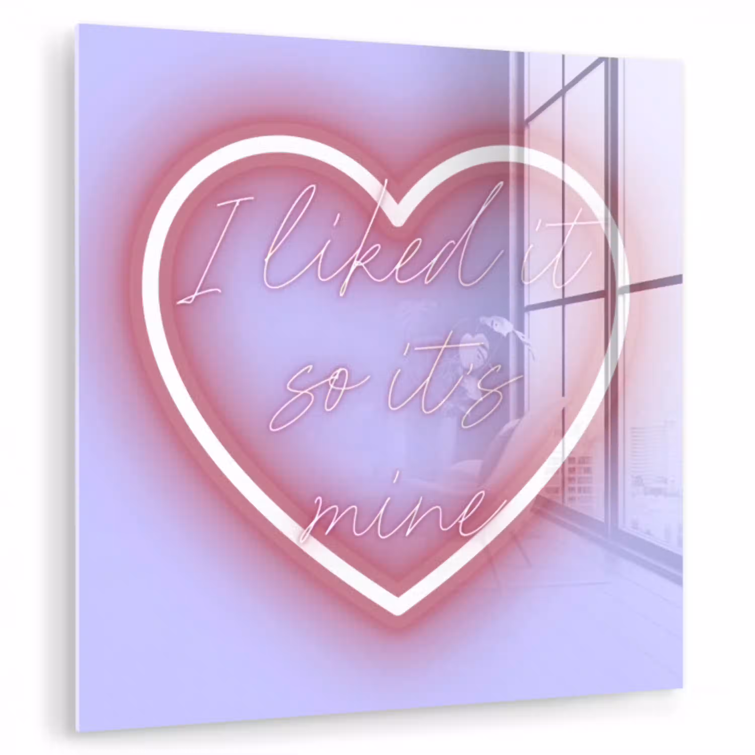 I liked it so it's mine - Neon hart - Paars plexiglas 5mm klein -zzzproduct_nieuw