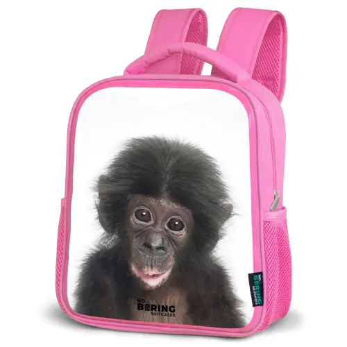 Charlie Chimp Kinderrugzak - Roze middel -schuin