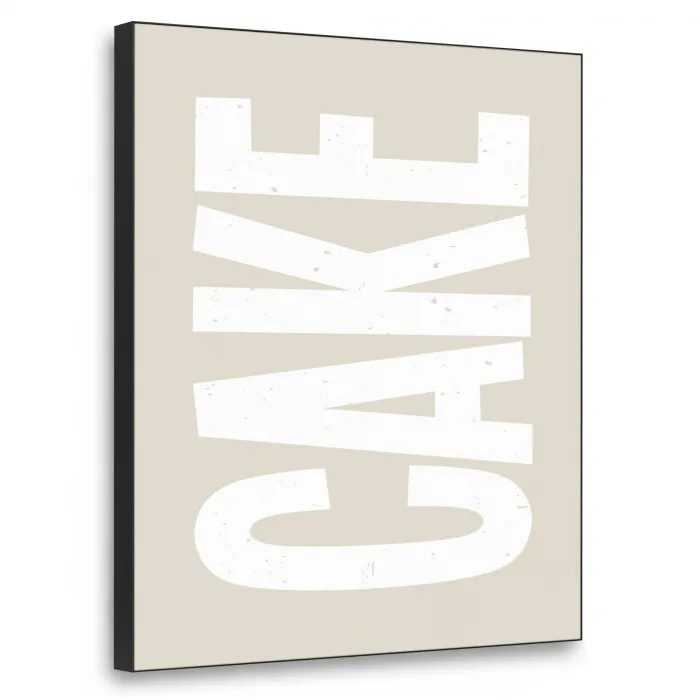 Cake - Woord - Japandi - Wit Textielframe - compleet frame klein -3d