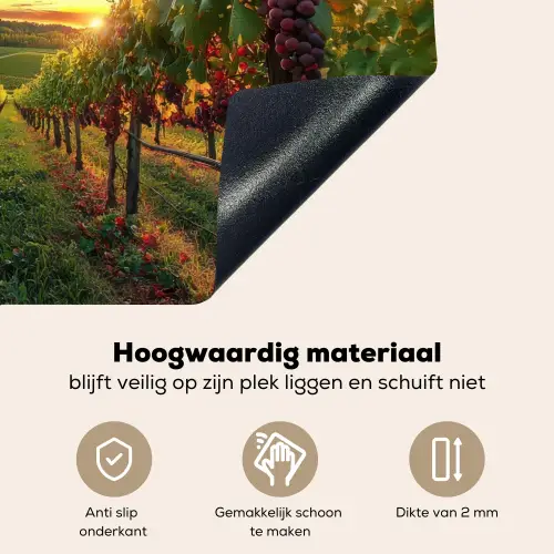 Wijngaard - Druiven - Zonsondergang Inductie beschemer met haakjes klein -ky-onderkant-nl