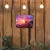 Steiger - Water - Zon - Roze - Horizon tuinposter los doek klein -sfeer1