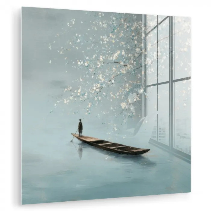 Bloesems - Minimalistisch - Wateroppervlak - Boot plexiglas 5mm klein -zzzproduct_nieuw
