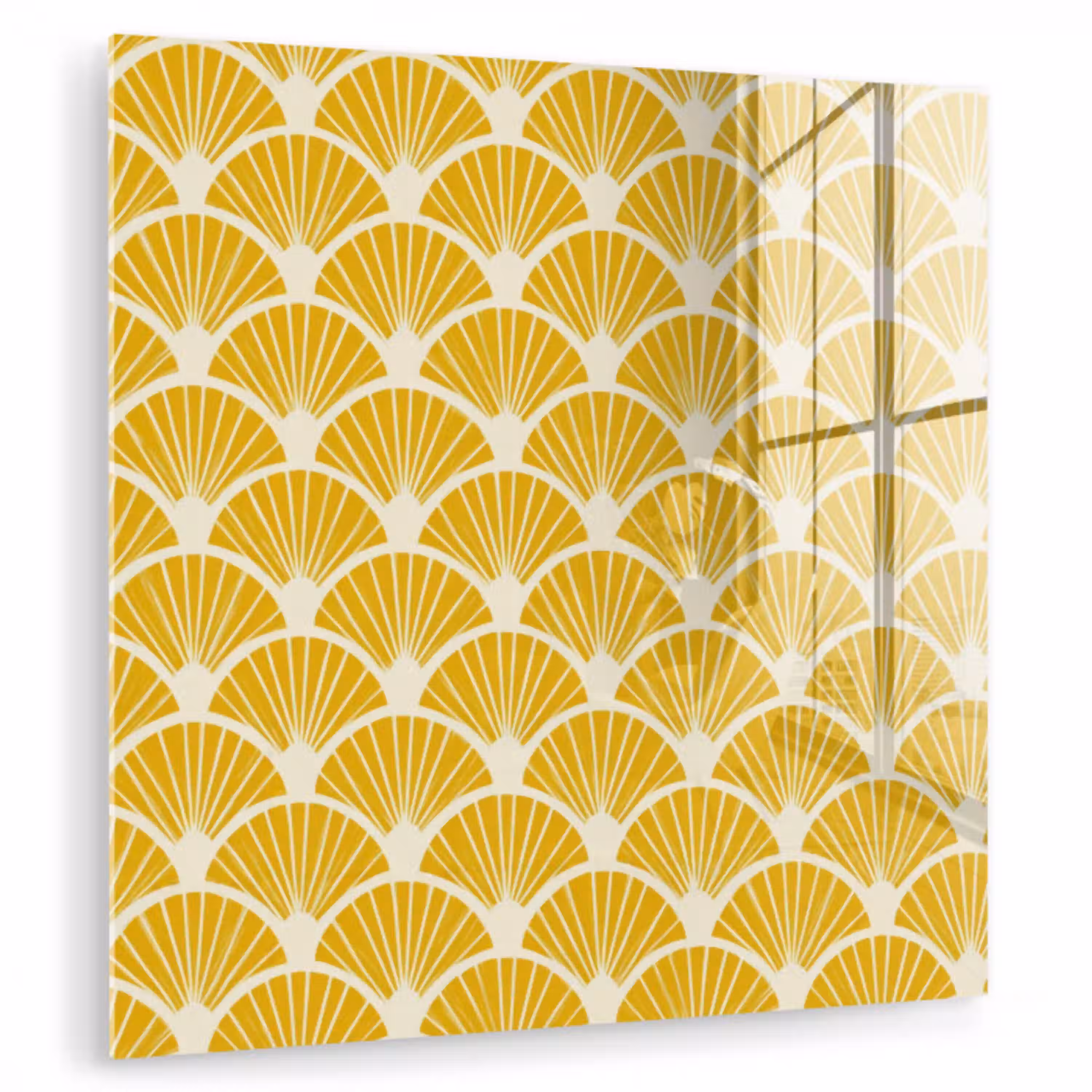 Waaiers - Art Deco - Retro - Okergeel plexiglas 5mm klein 11 -zzzproduct_nieuw