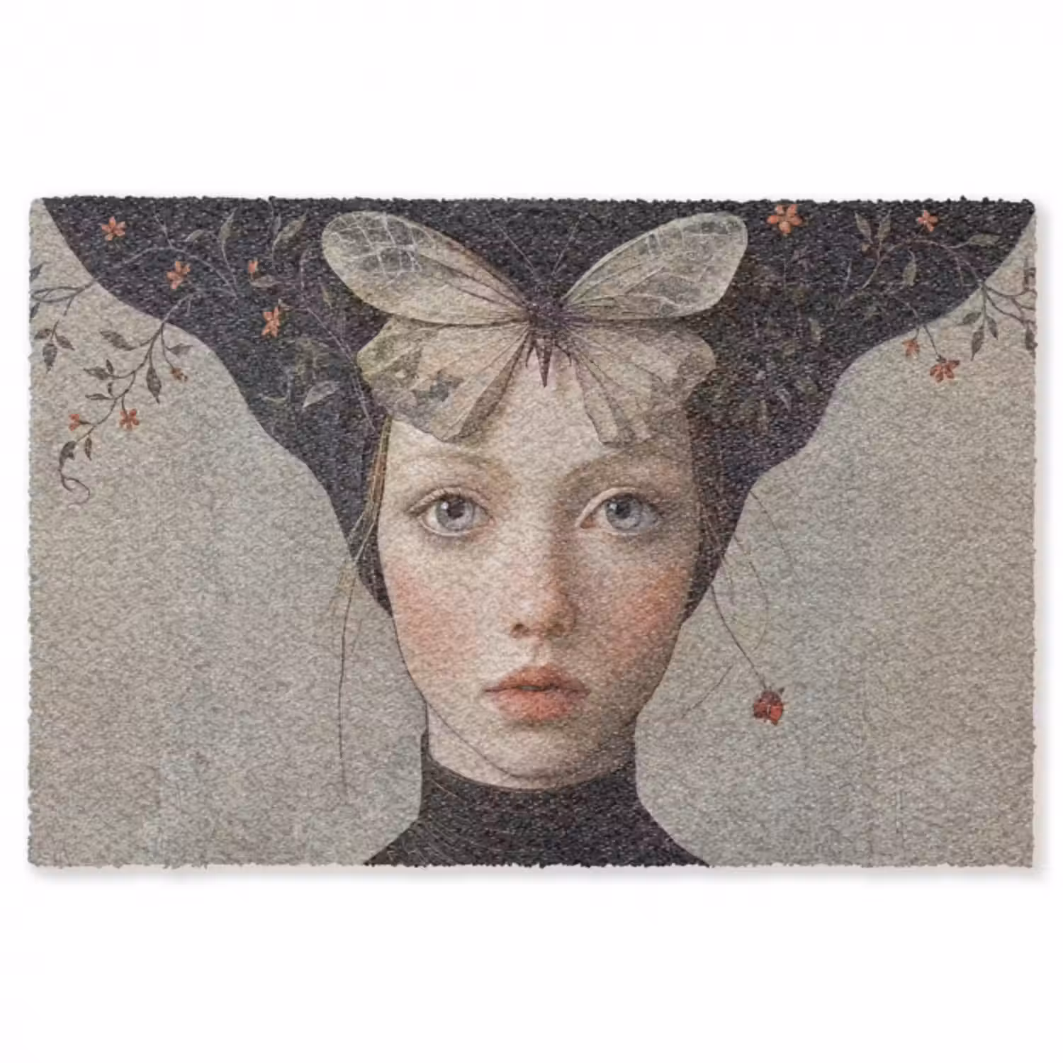 Vloerkleed - Woman - Butterfly - Art - Classic - Muted
