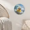 Badeend - Stoer - Golven Akoestische PET Vilt - Rond klein -sfeer4