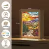 Mozaïek - Zon - Landschap - Dorp Light Box met kabel (Tafellamp) klein -USP_websiteoverzichtNL
