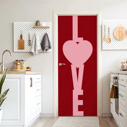 Love - Hart - Rood deurposter klein -sfeer5