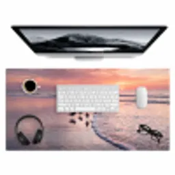 Meeuwen - Strand - Zee - Roze Muismat XXL klein -3d