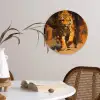 Tijger - Geschilderd - Oranje - Penseelstreken Wandcirkel plexiglas klein -sfeer4
