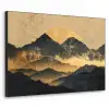 Gouden Bergen bij Maanlicht Textielframe zwart klein -3d