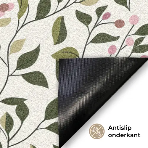 Bladeren - Bessen - Roze Deurmat klein 898 -antislip_NL