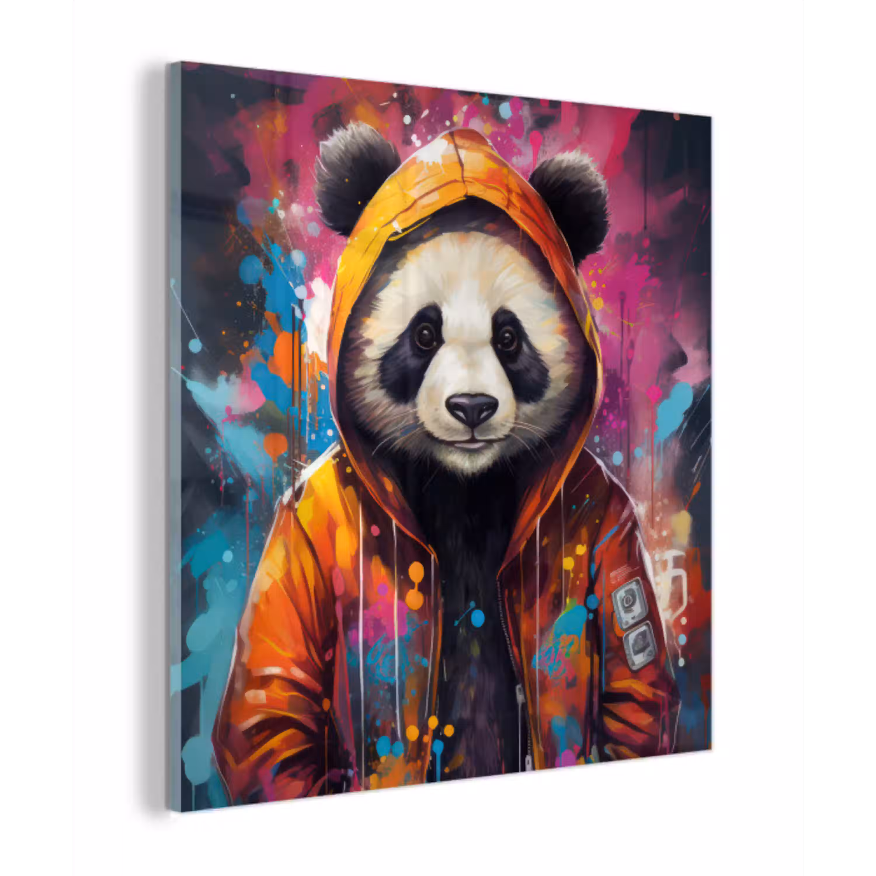 Panda - Jas - Graffiti - Oranje plexiglas 5mm klein -z3d