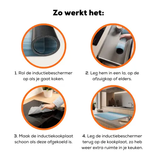 Zeilbootje - Kalme zee - Helderblauwe hemel Inductie beschermer vinyl 3mm klein -zzzzzzz-td-werking