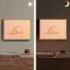 Croissant - Strik - Roze Light Box met batterij (Wandlamp) middel -sfeer3