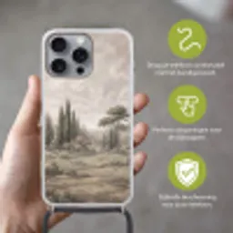 Vallei - Bos - Natuur - Groen Hoesje iPhone 16 Pro Max met koord klein -sfeer2_NL