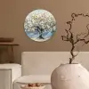 Boom - Winter - Levensboom - Modern - Goud Wandcirkel kunststof plaat 5mm dik klein -sfeer1