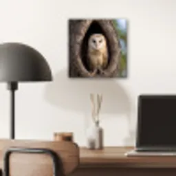 Kerkuil - Boom - Natuur - Bruin aluminium wit klein -sfeer5