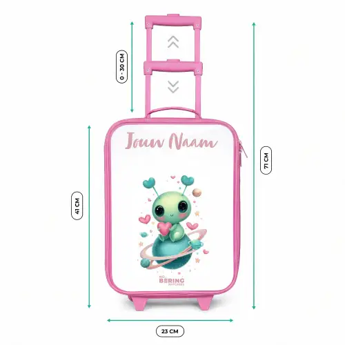 Lief buitenaards wezentje met hartje Kinderkoffer - Roze klein -productfoto_formaten