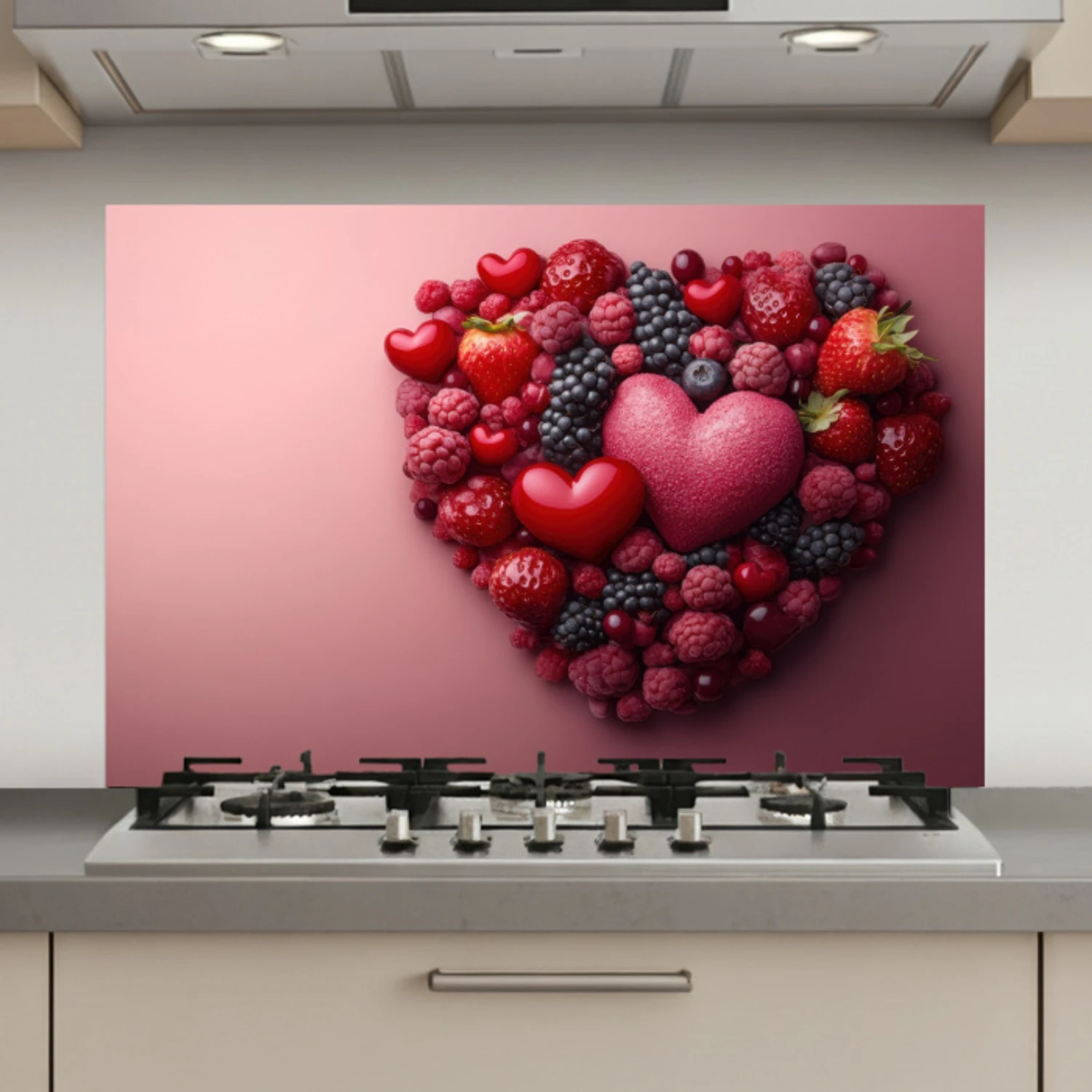 Fruit - Hartjes - Aardbeien - Frambozen - Bosbessen keuken achterwand spatscherm klein -3d_website