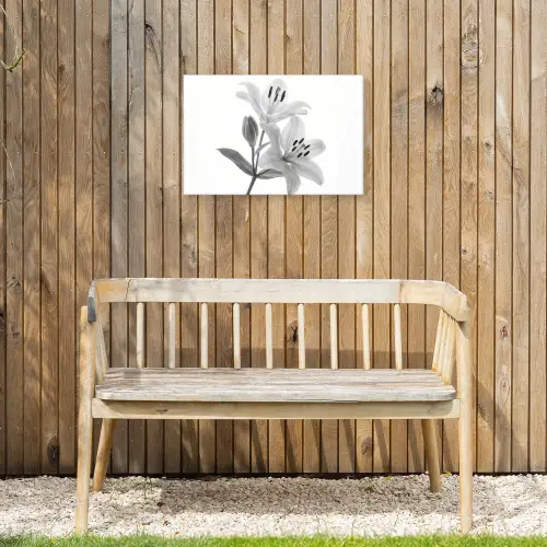 Lelies - Elegant - Zwart - Wit Tuinposter op houten frame 2 cm dik klein -sfeer4
