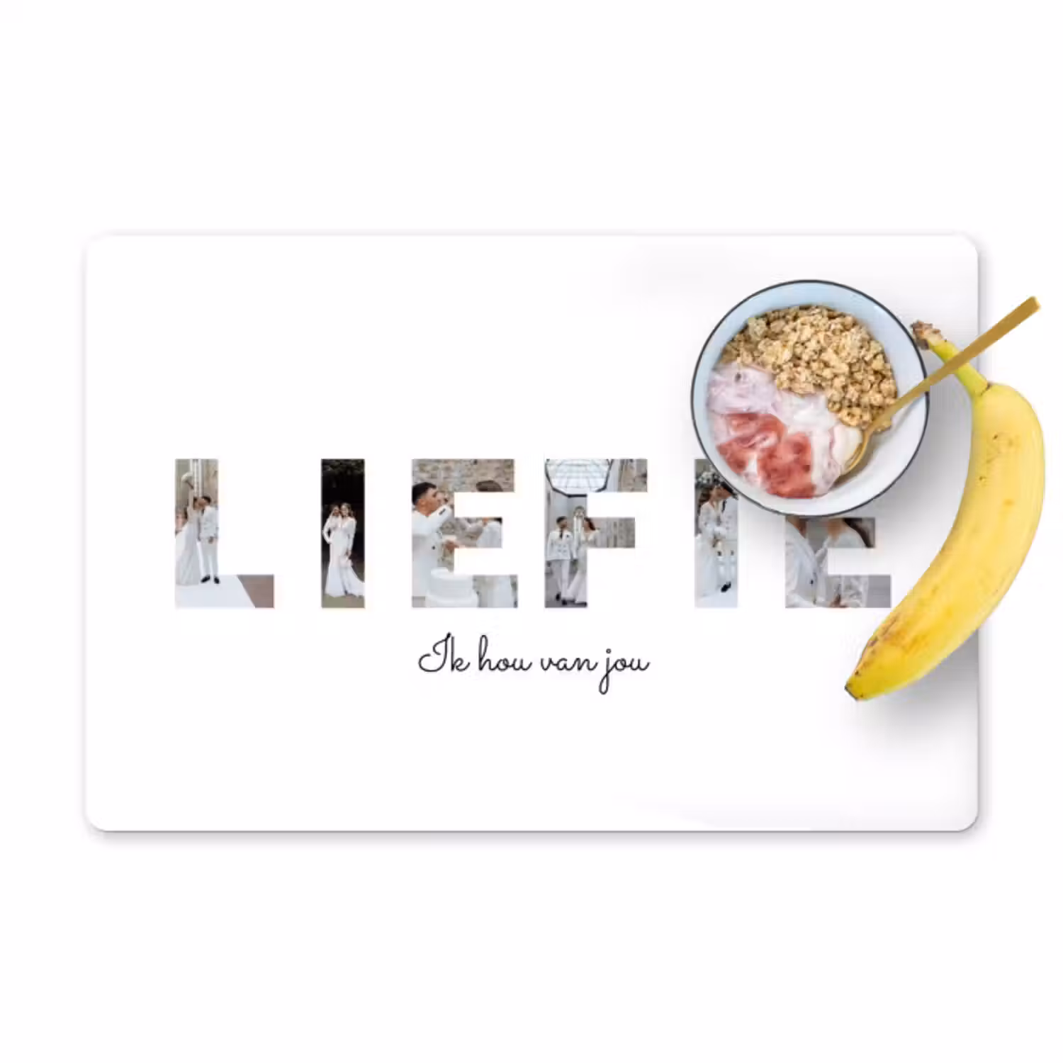 Gepersonaliseerde placemat - 6 stuks -  Liefie - Lettercollage