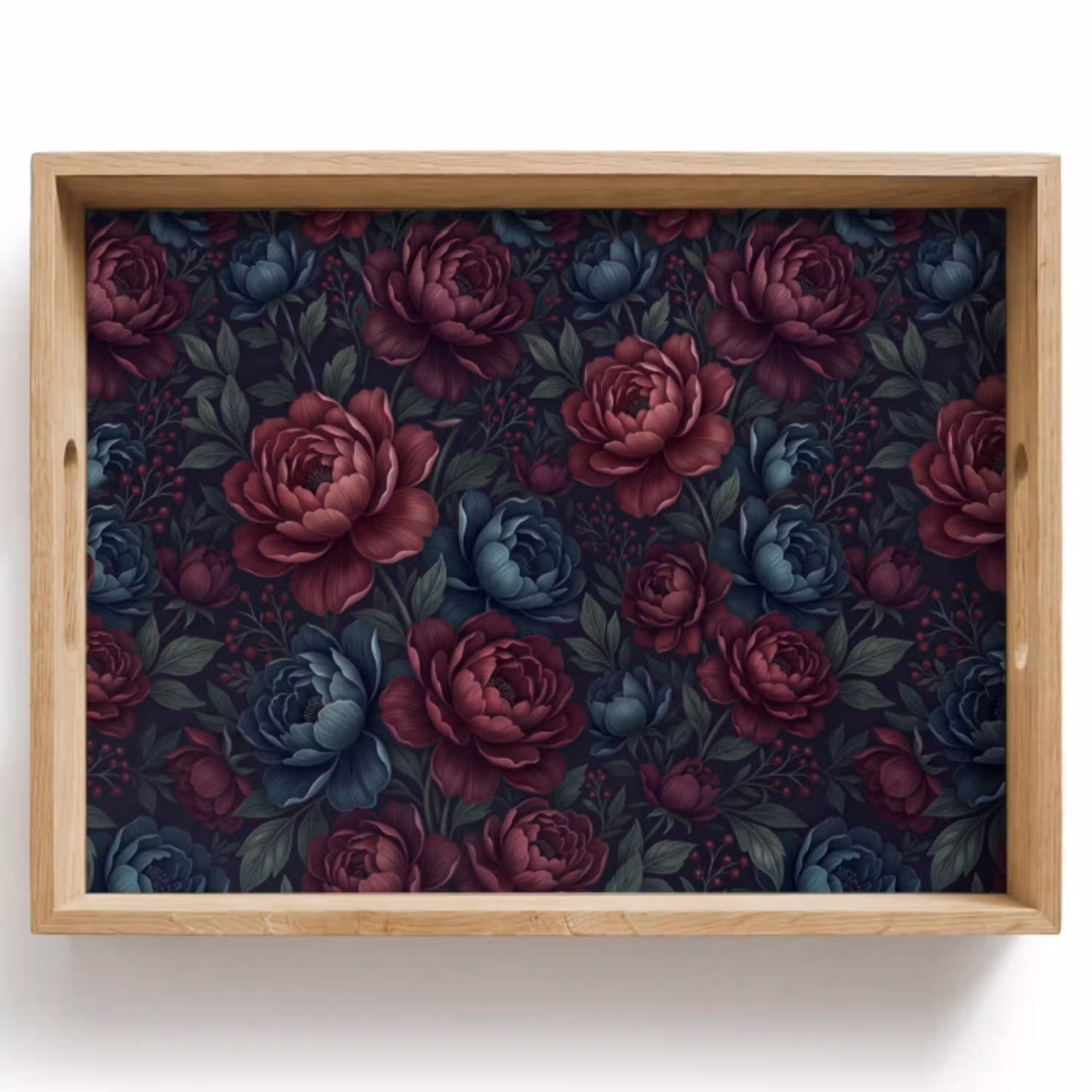 Bloemen - Patroon - Natuur - Klassiek - Donker Dienblad Rechthoek middel -z3d_shopping
