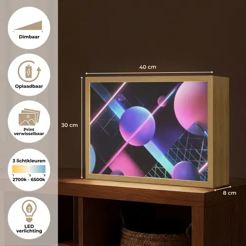 Bollen - Neon - Lijnen - Roze Light Box met batterij (Wandlamp) middel -USP_websiteoverzichtNL