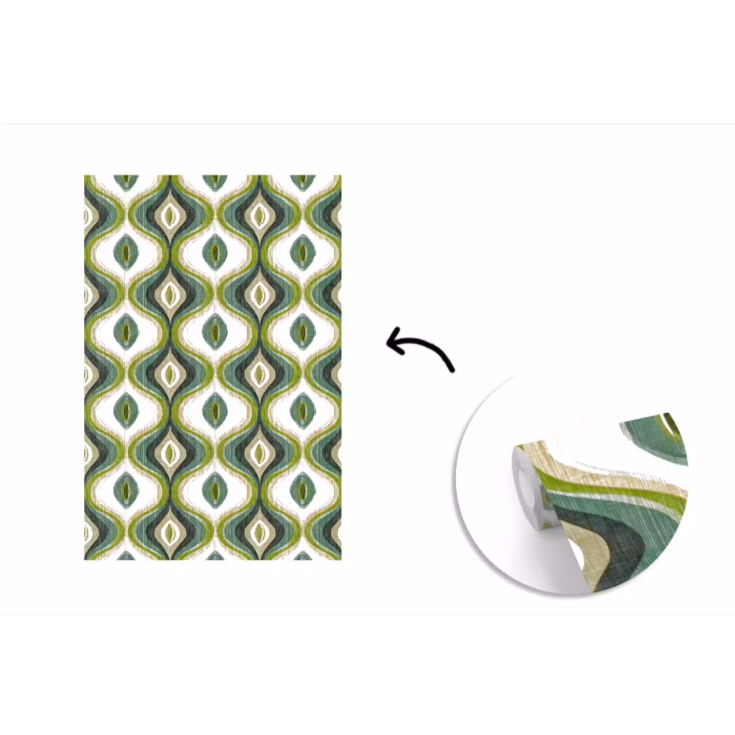 Abstract - Ritmisch - Groen fotobehang vinyl groot 66 -3d