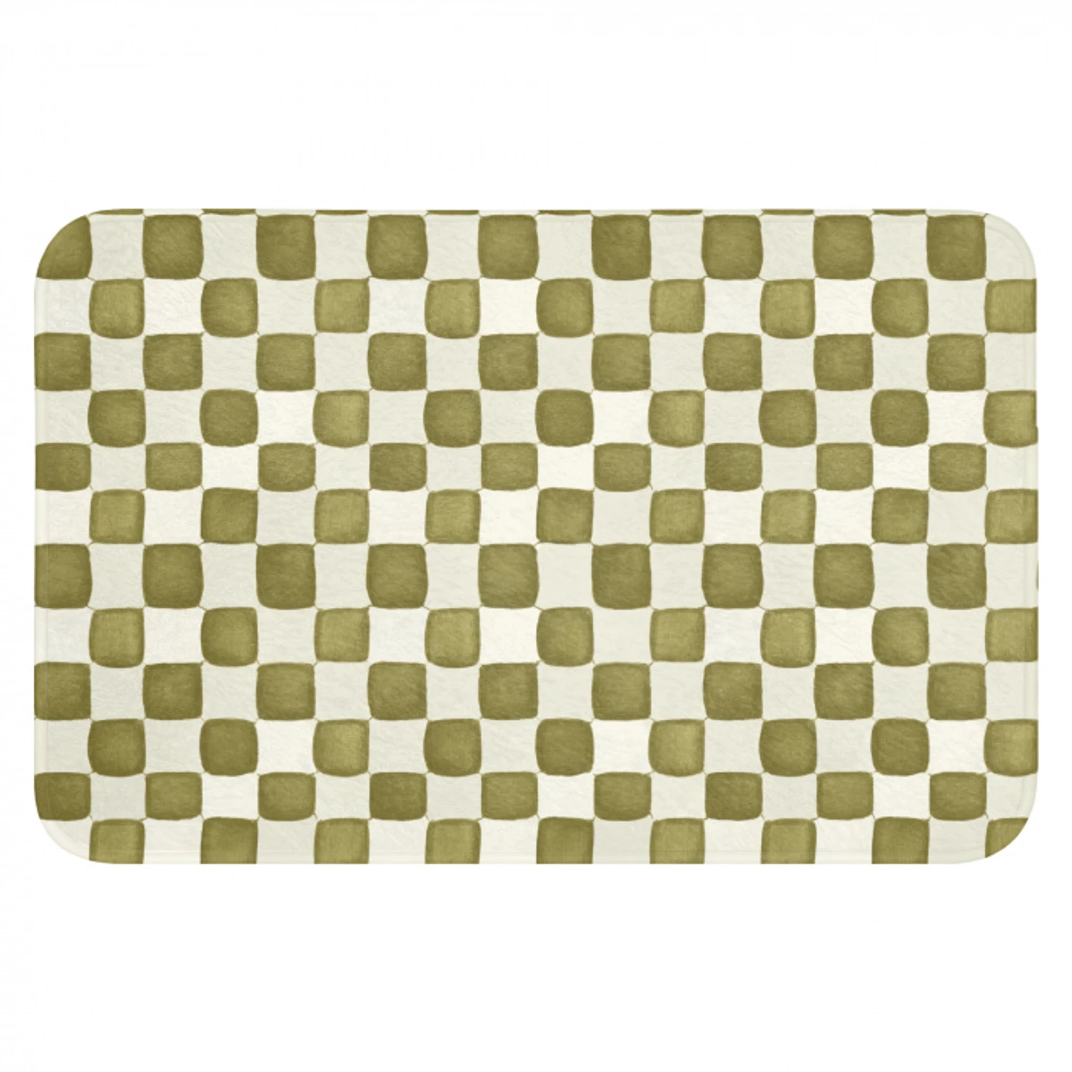 Schaak - Patroon - Groen WCmat klein 1009 -3d