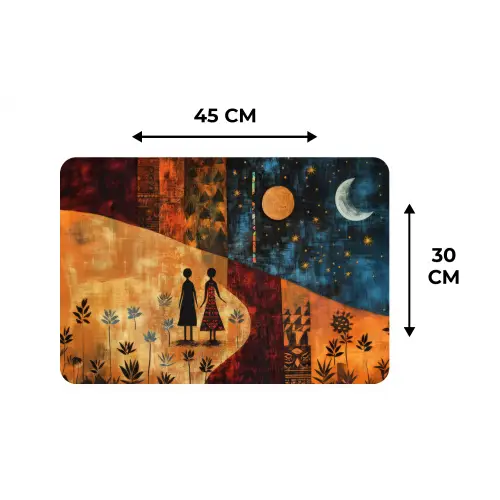 Silhouetten - Abstract - Zon - Maan Placemat vinyl groot -specs
